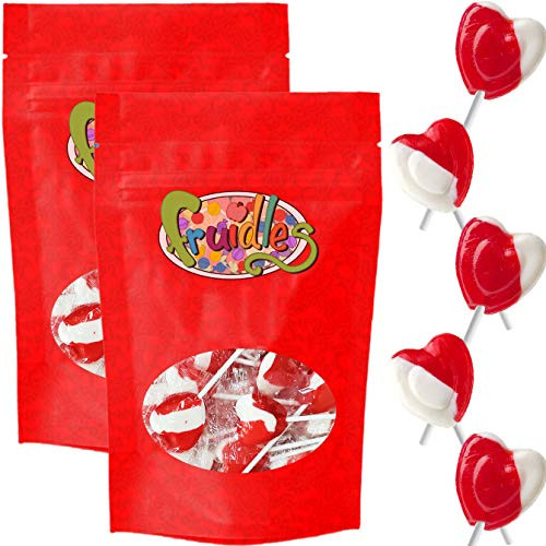 Valentines Day Lollipops Red Heart Shaped Strawberry N' Cream Flavored_ Kosher Parve_ Individually Wrapped _2 Pounds_ Valentines Day Lollipops Red Heart Shaped Strawberry N' Cream Flavored_ Kosher Parve_ Individually Wrapped _2 Pounds_