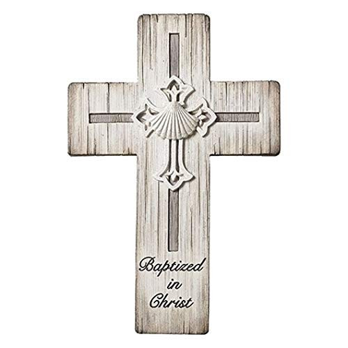 Roman Joseph's Studio _ 8.5 inch  H Distressed Baptism Wall Cross