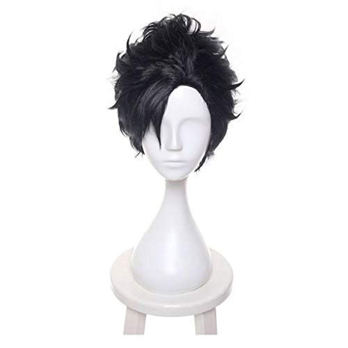 Ani·Lnc Haikyuu!! Tetsurou Kuroo Tetsurou Short Wig Black Heat Resistance Synthetic Hair Costume Cosplay Wigs Plus  Wig Cap