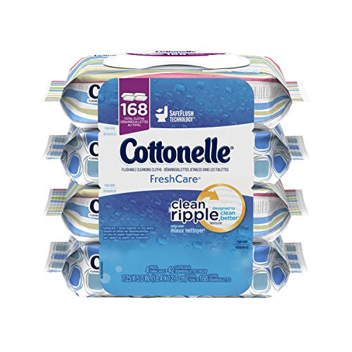 Cottonelle Fresh Care Flushable Cleansing Cloths_ 42 Sheets_ Count of 4