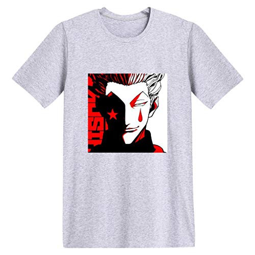 Hunter X Hunter Shirts Hunter X Hunter Manga Shirt Short Sleeve HXH Hisoka Gon Killua T Shirts Anime Tee Top _C_Grey_S_