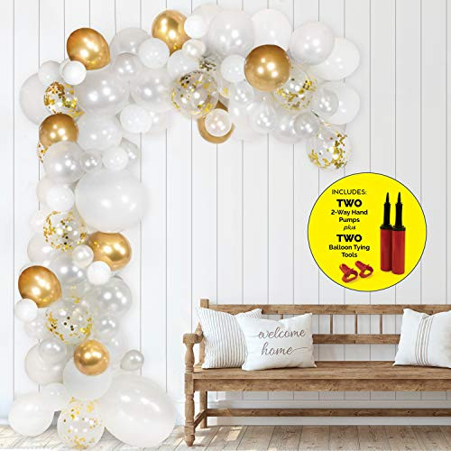 White Balloon Garland Kit by B and B _ Arch Balloon Kit _ White and Gold Balloon Garland Kit _ Gold and White Balloon Arch Garland Kit _ Gold Balloon Arch White Balloon Garland Kit by B and B _ Arch Balloon Kit _ White and Gold Balloon Garland Kit _ Gold and White Balloon Arch Garland Kit _ Gold Balloon Arch