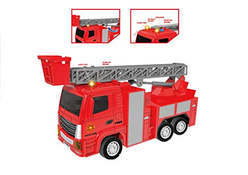 P and F Friction Powered City Service Rescue Emergency Fire Truck Vehicle Car with Advanced Simulation Light  and  Realistic Sounds