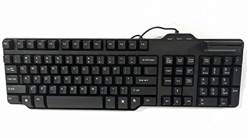 Synchrotech PCM_CR_SCK39U_B USB Keyboard with Integrated PC SC Smart Card Read Writer Black