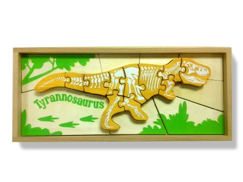 BeginAgain - Tyrannosaurus Skeleton Puzzle, Hand-Crafted from Sustainable Rubberwood, Helps Promote Active Thinking and Problem Solving Skills (For Kids 3 and Up)