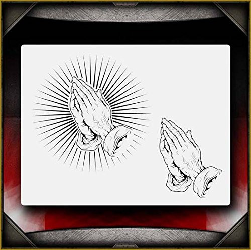 Praying Hands 1 AirSick Airbrush Stencil Template