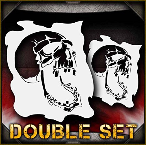 Skull 2_b AirSick Airbrush Stencil Art Design Template