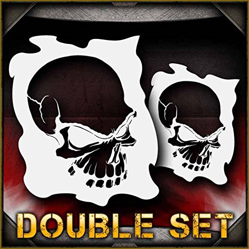 Skull 9_b AirSick Airbrush Stencil Art Design Template