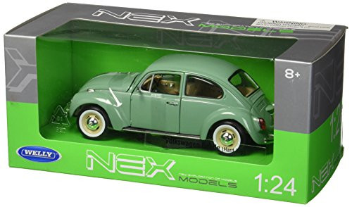 Welly Collection 1:24 Volkswagen Beetle Hardtop Oldschool Classic Diecast Model Car, Green