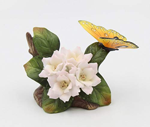 Cosmos Gifts Fine Elegant Porcelain Butterfly with Cherry Blossoms Flowers Figurine_ 4_1 2 inch  H Cosmos Gifts Fine Elegant Porcelain Butterfly with Cherry Blossoms Flowers Figurine_ 4_1 2 inch  H