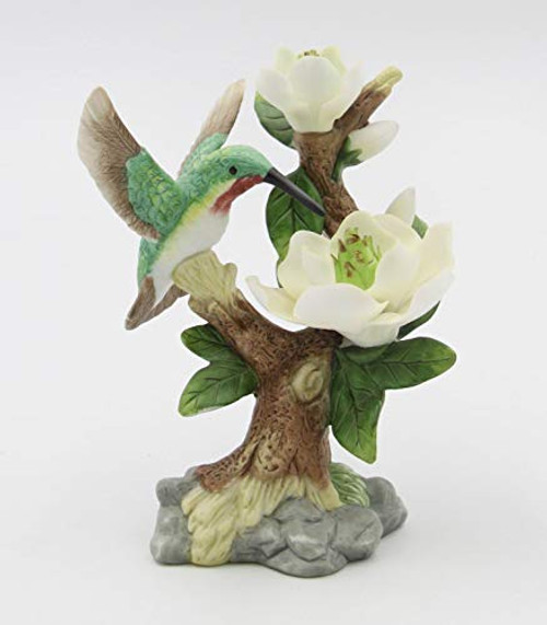 Cosmos Gifts Fine Elegant Porcelain Hummingbird with Magnolia Flowers Figurine_ 5_1 2 inch  H Cosmos Gifts Fine Elegant Porcelain Hummingbird with Magnolia Flowers Figurine_ 5_1 2 inch  H