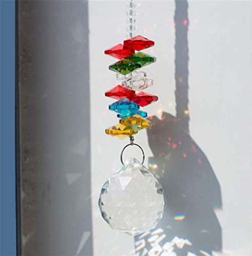 Fogar H and D Chandelier Wind Chimes AB Coating Crystal Prisms Hanging Suncatcher Rainbow Chaser Window Curtains Pendant Home Decor Gifts Fogar H and D Chandelier Wind Chimes AB Coating Crystal Prisms Hanging Suncatcher Rainbow Chaser Window Curtains Pendant Home Decor Gifts