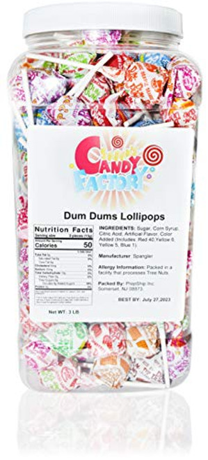 Dum Dum Lollipops in Jar_ 3 Lbs Dum Dum Lollipops in Jar_ 3 Lbs