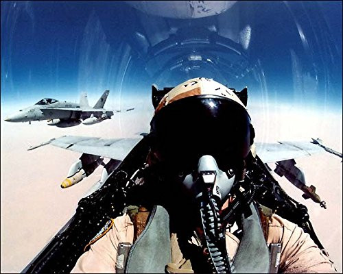 F A_18 View of Pilot in Cockpit F_18 8x10 Silver Halide Photo Print