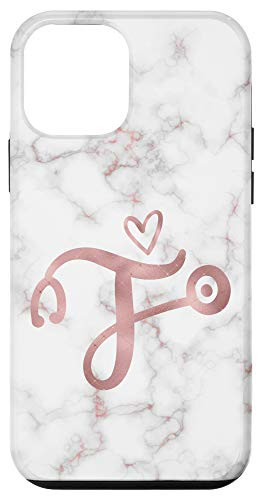 iPhone 12 mini Cute Letter F Initial Monogram Nurse Doctor Rose Pink Case