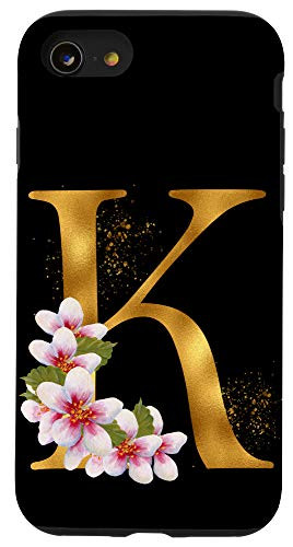 iPhone SE _2020_   7   8 Monogram Letter Initial B With Pink Roses Case