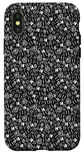 iPhone X XS Letter H Patterned Phone Case Monogram Initial Fancy Black H Case