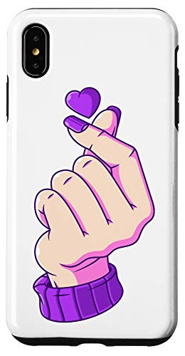 iPhone XS Max Korean Finger Heart Sign Saranghae I Love You K_Pop Kdrama Case