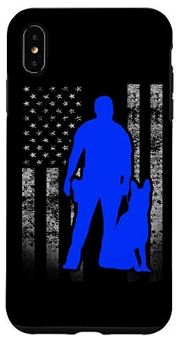 iPhone XS Max Male K_9 Officer Blue Line Flag for K9 Handlers Case
