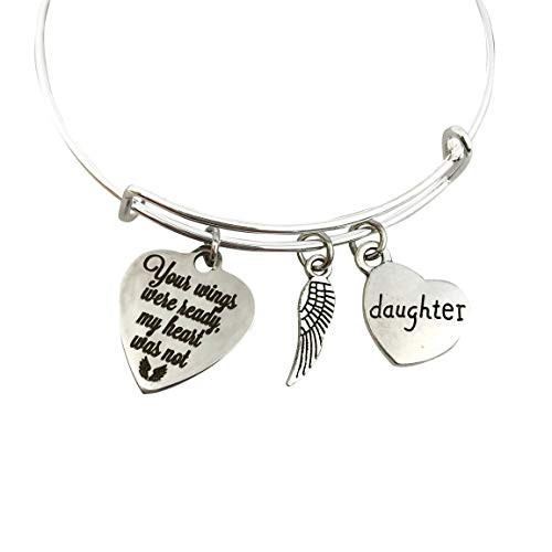 Memorial Gift for Loss of Daughter Bracelet_ Your Wings were ready my heart was not Memorial Gift for Loss of Daughter Bracelet_ Your Wings were ready my heart was not