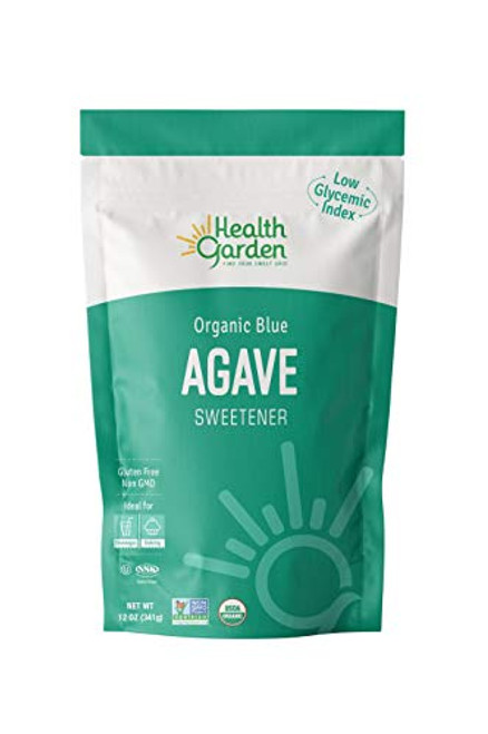 New Health Garden Blue Agave Sweetener Crystals _ Organic _ Non GMO _ Low Glycemic _ Kosher _ Keto Friendly _12 oz x 2_ New Health Garden Blue Agave Sweetener Crystals _ Organic _ Non GMO _ Low Glycemic _ Kosher _ Keto Friendly _12 oz x 2_