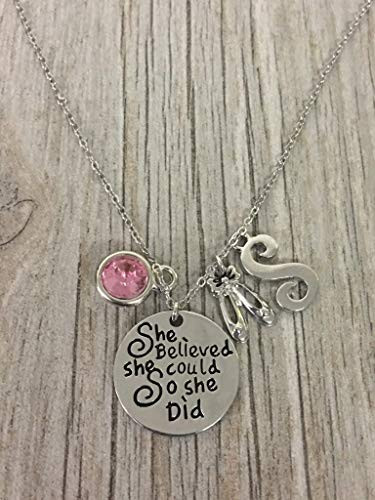 Personalized Dance Necklace_ Ballet Shoe Jewelry_ Ballet Necklace_ Perfect Gift For Dancers_ Dance Recitals  and  Dance Teams. Dancing Gift for Girls