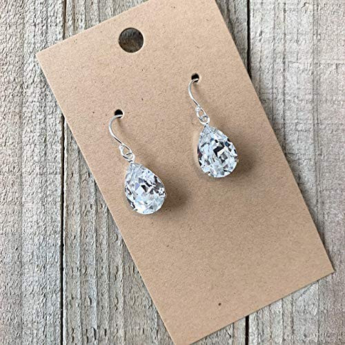 Swarovski Crystal Sterling Silver Earrings Teardrop Holiday Christmas Party Swarovski Crystal Sterling Silver Earrings Teardrop Holiday Christmas Party