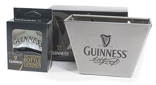 Guinness Wall Mount Bottle Opener & Cap Catcher Set