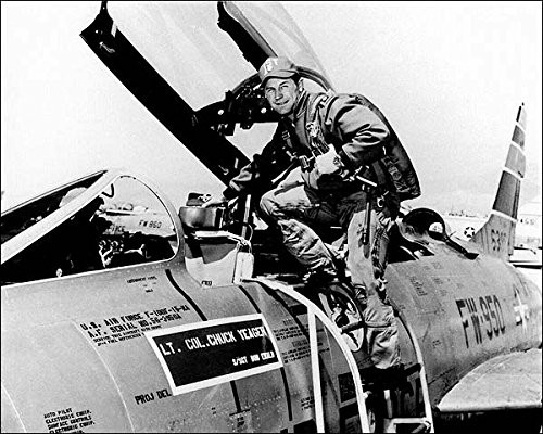 Pilot Chuck Yeager  and  F_100 Super Sabre 8x10 Silver Halide Photo Print