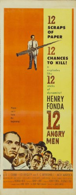 Twelve Angry Men Movie Poster _14 x 36 Inches _ 36cm x 92cm_ _1957_ Insert __Henry Fonda__Martin Balsam__Lee J. Cobb__E.G. Marshall__Jack Klugman__Robert Webber_ Twelve Angry Men Movie Poster _14 x 36 Inches _ 36cm x 92cm_ _1957_ Insert __Henry Fonda__Martin Balsam__Lee J. Cobb__E.G. Marshall__Jack Klugman__Robert Webber_