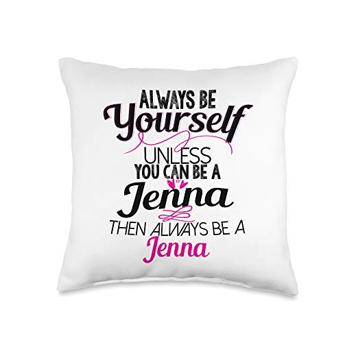 Jenna Tees by K Jenna Name Gift Throw Pillow_ 16x16_ Multicolor