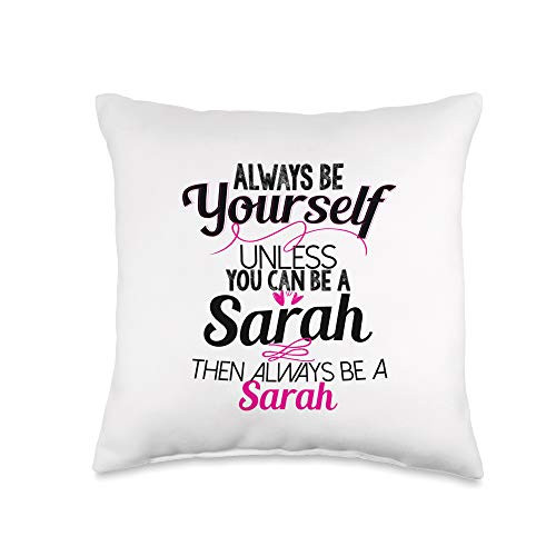 Sarah Name Tees by K Sarah Name Gift Personalized Christmas Present Her Throw Pillow_ 16x16_ Multicolor