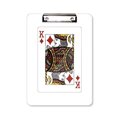 Diamond K Playing Cards Pattern Clipboard Folder Writing Pad Backing Plate A4