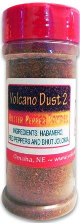 Volcano Dust 2_3 Oz Bottle _ Smoked Habanero and Bhut Jolokia _Ghost_ Powder _ Hotter