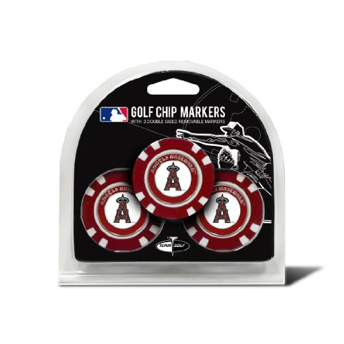Team Golf MLB Golf Chip Ball Markers _3 Count__ Poker Chip Size with Pop Out Smaller Double_Sided Enamel Markers_ Los Angeles Angels Team Golf MLB Golf Chip Ball Markers _3 Count__ Poker Chip Size with Pop Out Smaller Double_Sided Enamel Markers_ Los Angeles Angels