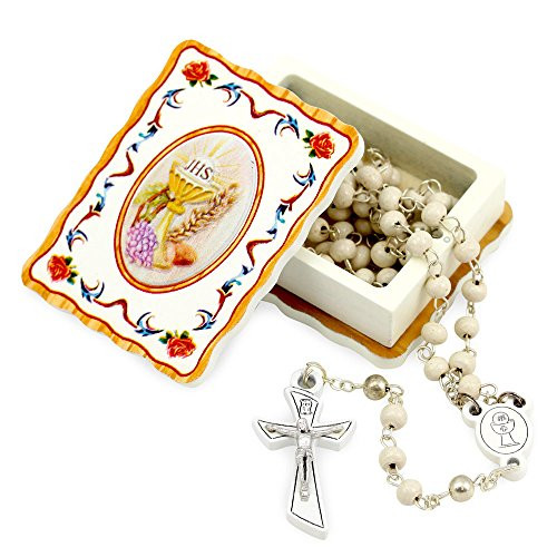 First Communion Gift Set with Wooden Keepsake Box