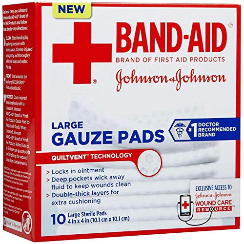 Johnson and Johnson Red Cross First Aid Gauze Pads 4x4 inch _ 10 ct_ Pack of 3 Johnson and Johnson Red Cross First Aid Gauze Pads 4x4 inch _ 10 ct_ Pack of 3