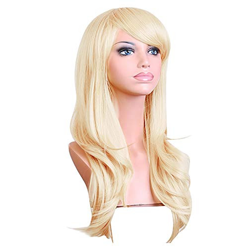 Long Curly Fashion Cosplay Costume Party Hair _70cm Wigs Full Hair Wavy Wig_ Dancing Party Wigs_ Full Costume Wig with Bangs and Cap Halloween Wigs _G_