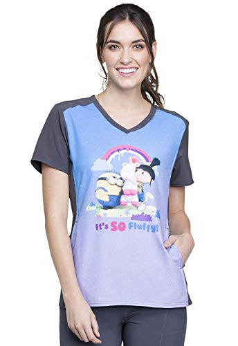 Tooniforms V_Neck Scrub Top_ L_ Minions Rainbow