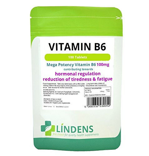 Lindens Vitamin B6 100mg 2_Pack 1  Day 200 Tablets B_6 B 6