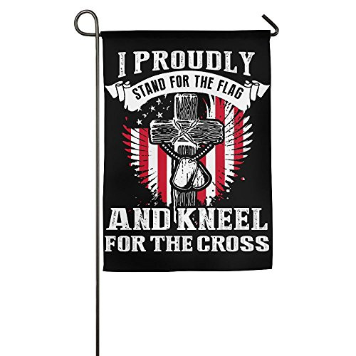 JJKKFG_H I Proudly Stand For The Flag And Kneel For The Cross _ Garden Decorative Demonstration Party Flag