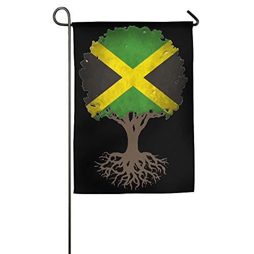 JJKKFG_H Tree Of Life With Jamaican Flag _ Garden Decorative Demonstration Party Flag
