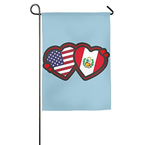 JJKKFG_H Love Hearts USA Peruvian Flags _ Garden Decorative Demonstration Party Flag