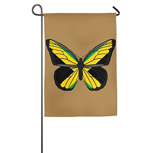 JJKKFG_H Jamaican Flag Butterfly _ Garden Decorative Demonstration Party Flag