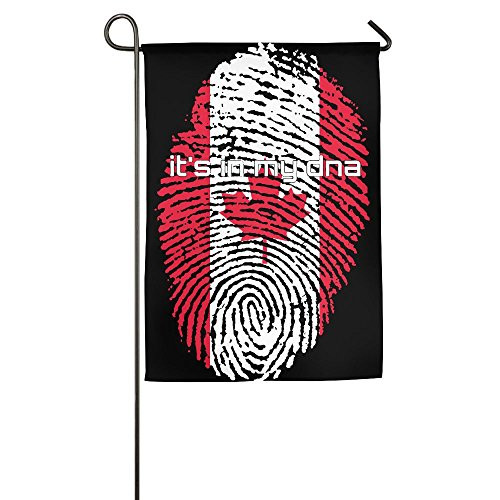 JJKKFG_H Canada Flag It's In My DNA Fingerprint _ Garden Decorative Demonstration Party Flag