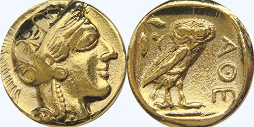 Golden Artifacts Percy Jackson Teen Gift_ Athena and Owl_ Famous Greek Coin_ Annabeth s Mom_ Unique Gift_ Greek Mythology _PJ77_G_