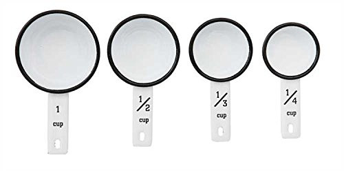 Creative Co-op Enamel Tin Measuring Cups, White, Set of 4
