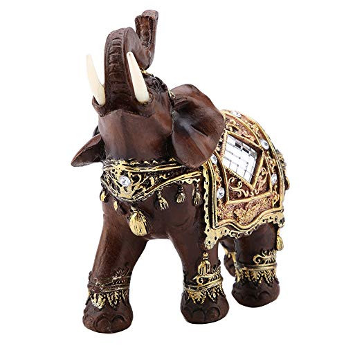 HEEPDD Lucky Wealth Elephant Statue_ Lucky Feng Shui Wood Grain Elephant Statue Sculpture Wealth Figurine Gift Home Decoration Collection_L_ HEEPDD Lucky Wealth Elephant Statue_ Lucky Feng Shui Wood Grain Elephant Statue Sculpture Wealth Figurine Gift Home Decoration Collection_L_