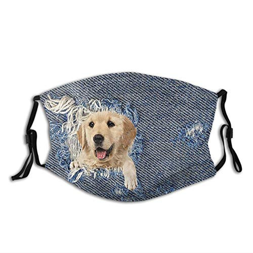 Golden Retriever Mas_k Reusable Adjustable Dust_Proof Face Covering 1 PCS Black