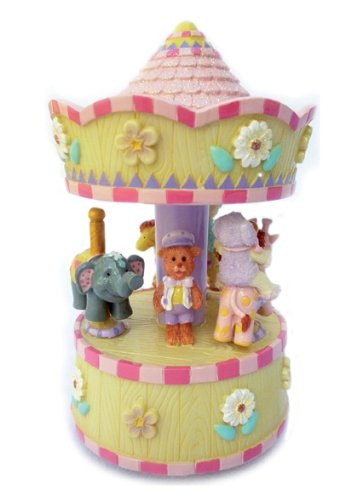 MusicBox Kingdom Baby Carousel with Flowers Decorative Box